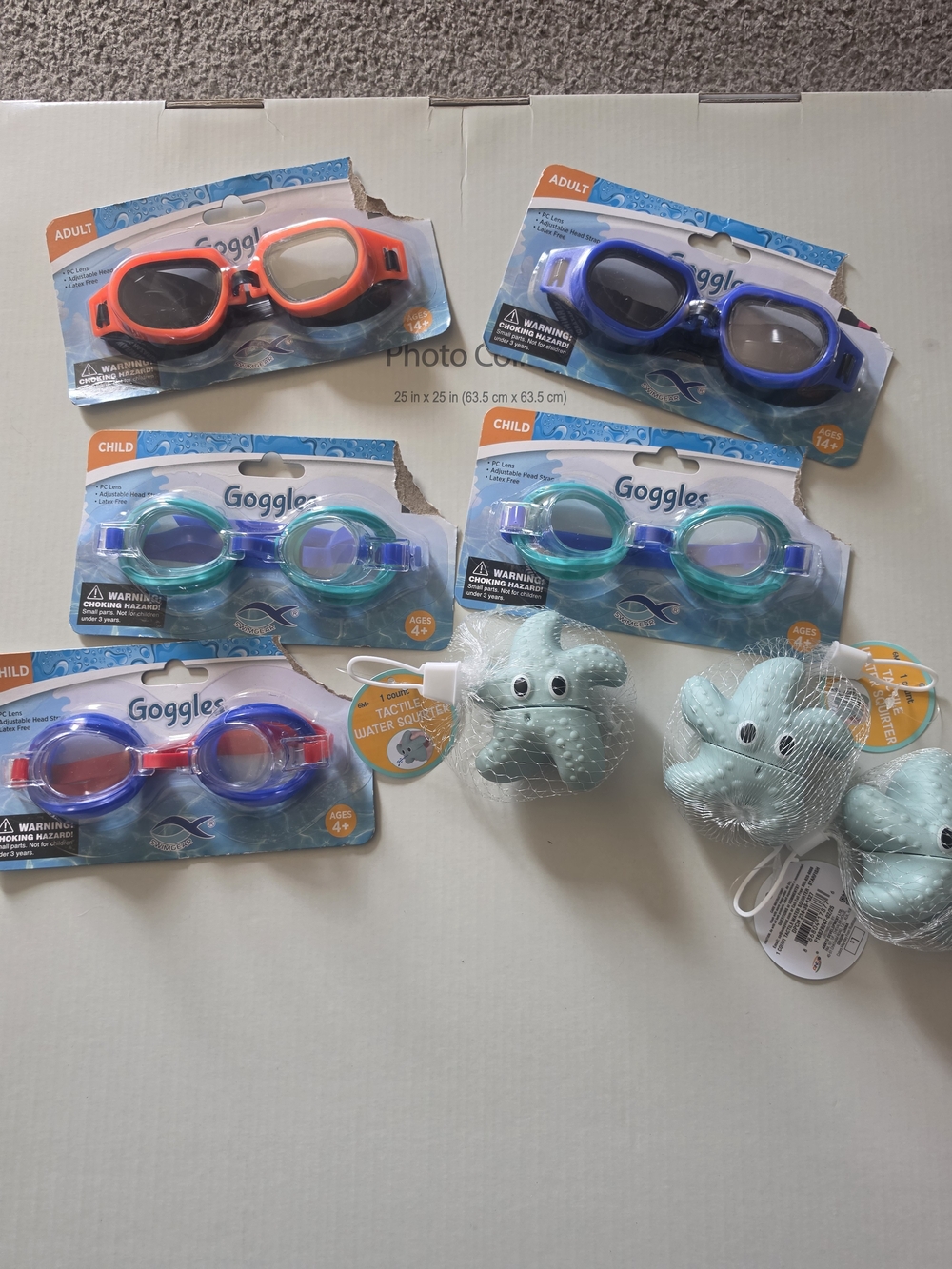 Kids Swim Goggles and  Starfish Water Squiter Toy Set -
